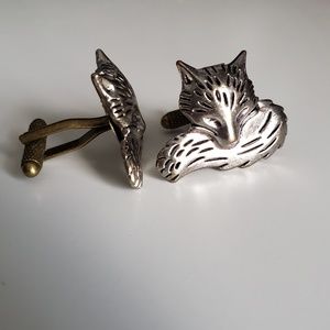 Antique Silver Fox Cufflinks Cuff links